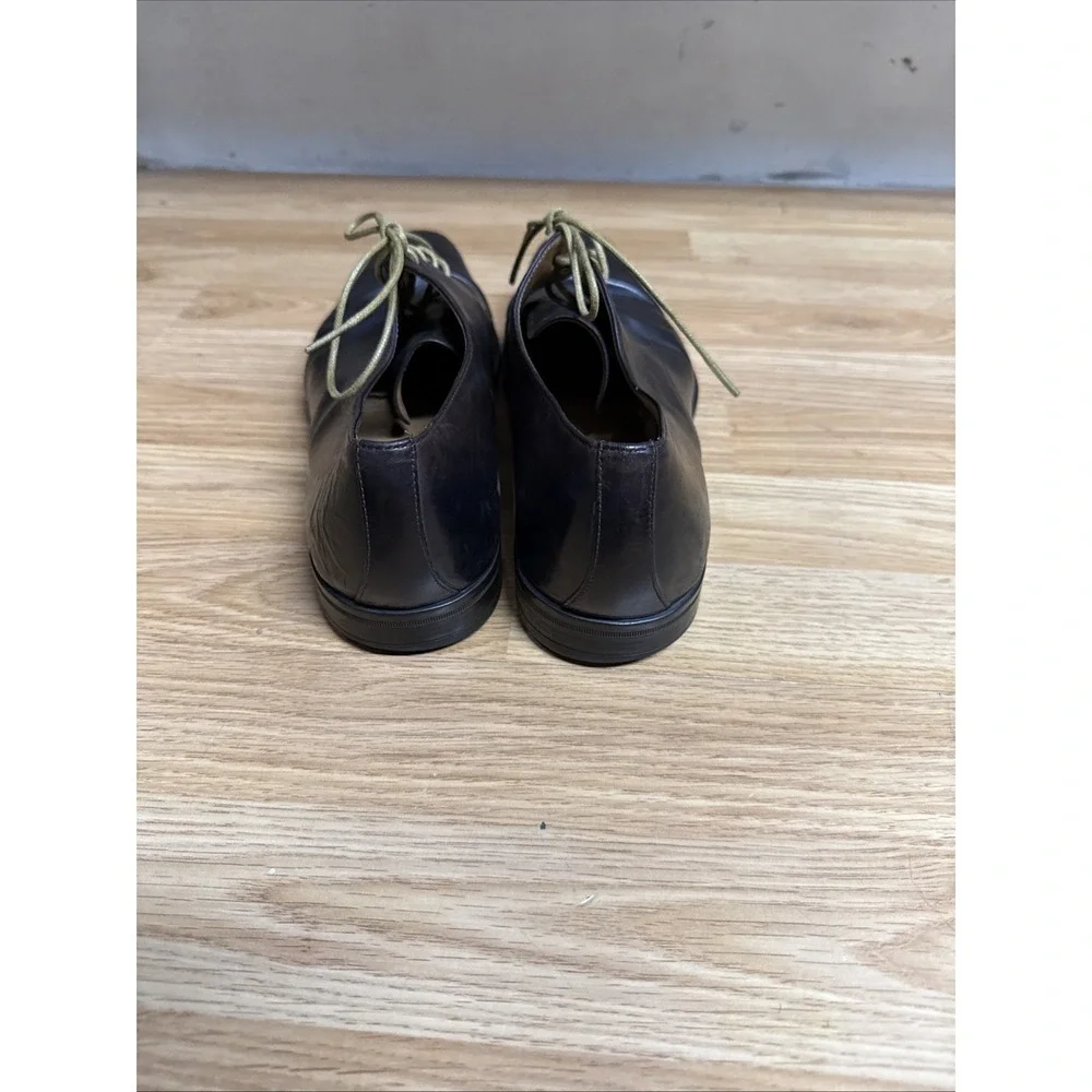 Hugo Boss Men's Size 10 Dark Brown‎ Leather Oxford Dress Shoe Made In Italy